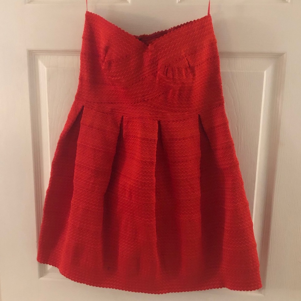 NEW red strapless dress, never worn!
